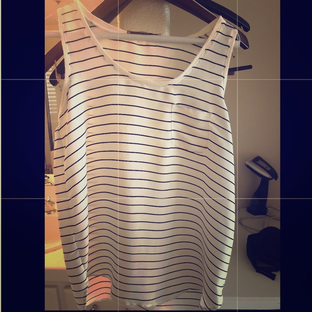 LOFT black and white stripe tank blouse